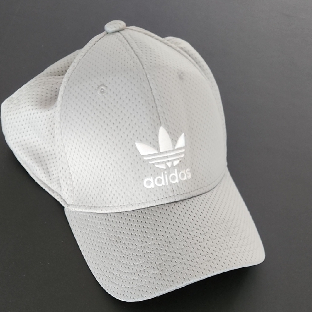 Men's Adidas Originals Stretch Fit Trefoil Cap Hat Gray Large - Extra Large